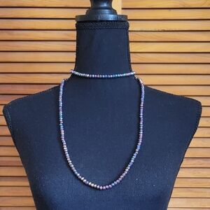 NWOT Vintage Iridescent Beaded Long Necklace